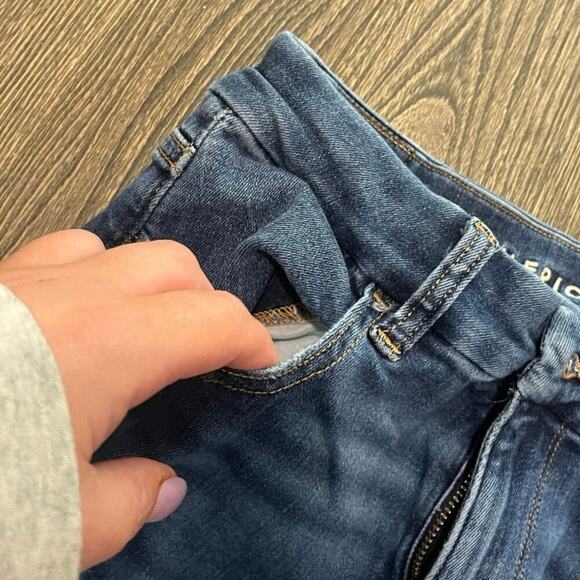 American Eagle Skinny Jeans High Rise Next Level Stretch Medium Wash Blue Size 4 - Picture 6 of 11